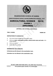 g9 agri-science p2 2014specimen