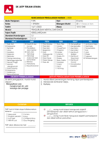 RPH PJPK Kelas 1: Pengurusan Mental & Emosi - Kekeluargaan