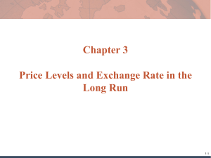 Chapter 3 - Price Levels and Exchange Rate in the Long Run