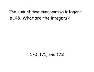 Consecutive Integer Around the Room