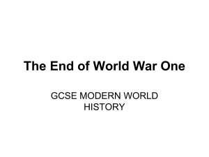 the end of ww1 