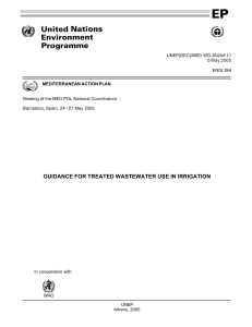 GUIDANCE FOR TREATED WASTEWATER USE IN IRRIGATION UNEP 2005
