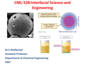 Lecture -1 Introduction to colloids and interfacial science