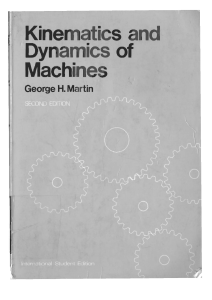 Kinematics and Dynamics of Machines 1982