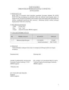 Kertas Kerja Peruntukan Program Santai MRSM Langkawi