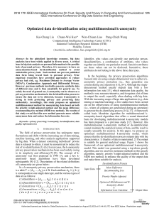 Optimized Data de-Identification Using Multidimensional k-Anonymity