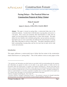 Pacing Delays: Practical Effects on Construction Projects & Claims