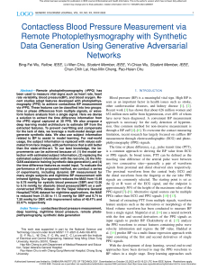 Contactless Blood Pressure Measurement Via Remote Photoplethysmography With Synthetic Data Generation Using Generative Adversarial Networks