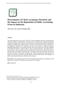 Determinants of Client Acceptance Decisions and the Impact on the