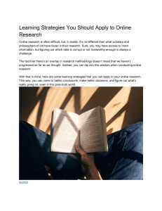 Learning Strategies You Should Apply to Online Research