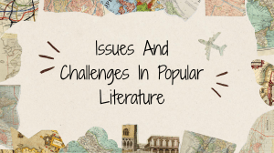 issue and challenges popular literature