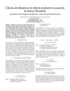 Calculo de diametros de tuberia Darcy-Weisbach