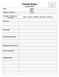 Cornell Notes - Blank