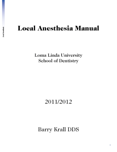 local anesthesia manual