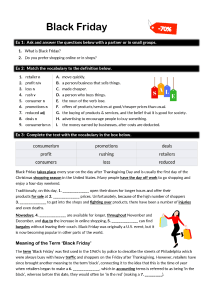 Black Friday Worksheet: Vocabulary & Reading Comprehension