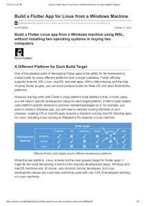 Build a Flutter App for Linux from a Windows Machine   by Scott Hatfield   Medium