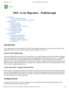 MFC to Qt Migration - Walkthrough