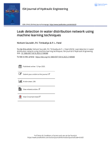 Leak detection in water distribution network using machine learning techniques