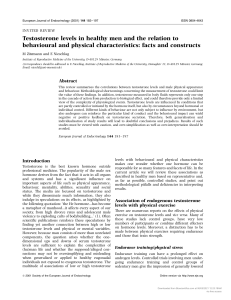 [1479683X - European Journal of Endocrinology] Testosterone levels in healthy men and the relation to behavioural and physical characteristics  facts and constructs