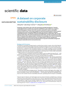 A dataset on corporate sustainability disclosure