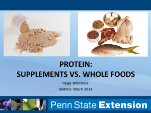 Protein Supplements vs. whole foods