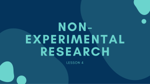 Non-Experimental research