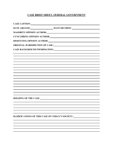 CASE BRIEF SHEET Double sided