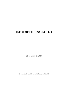 INFORME DE DESARROLLO 2023