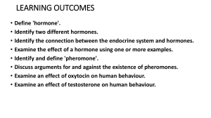 Hormones and behaviour