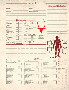 Aquelarre - Character Sheet