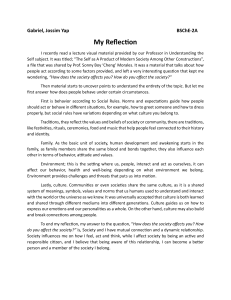 GABRIEL REFLECTION PAPER