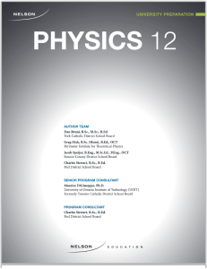 Nelson Physics 12 Textbook