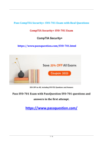 CompTIA Security+ SY0-701 Practice Test Questions