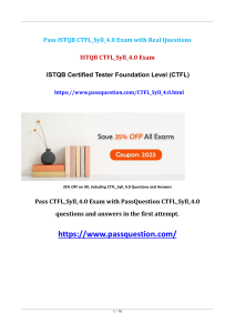 CTFL Syll 4.0 ISTQB Certified Tester Foundation Level Exam Questions