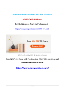CWAP-404 Certified Wireless Analysis Professional Exam Questions