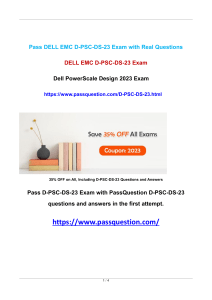 D-PSC-DS-23 Dell PowerScale Design 2023 Exam Questions