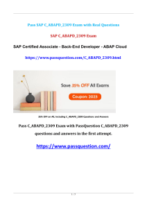SAP Back-End Developer - ABAP Cloud C ABAPD 2309 Questions