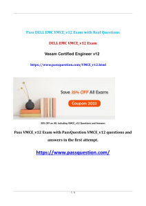 Veeam Certified Engineer v12 VMCE v12 Exam Questions