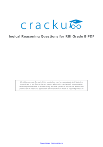 logical Reasoning Questions for RBI Grade B PDF