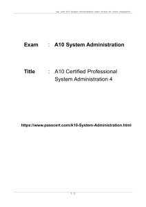 A10 Networks A10-System-Administration Dumps