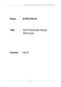 D-PSC-DS-23 Dell PowerScale Design 2023 Exam Dumps