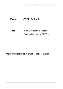 ISTQB Foundation Level CTFL Syll 4.0 Dumps