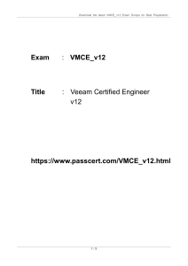 Veeam Certified Engineer v12 VMCE v12 Dumps