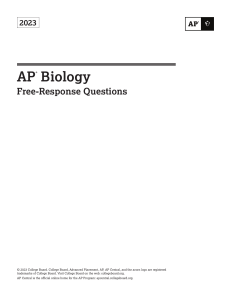 AP Biology Free-Response Questions 2023