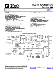 AD9854 CMOS Quadrature DDS Data Sheet