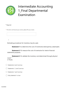 ACC0 20053 Intermediate Accounting 1  2022 Final Departmental Exam