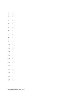 Moments & Centre of Mass (Multiple Choice) MS