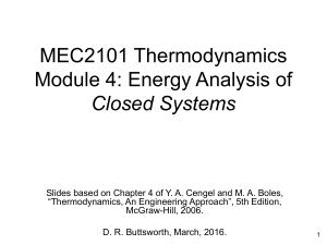thermodynamics: closed systems