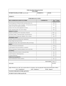 Public Speaking Evaluation Form