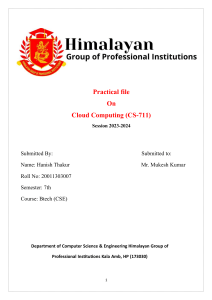 Cloud Computing 7th sem